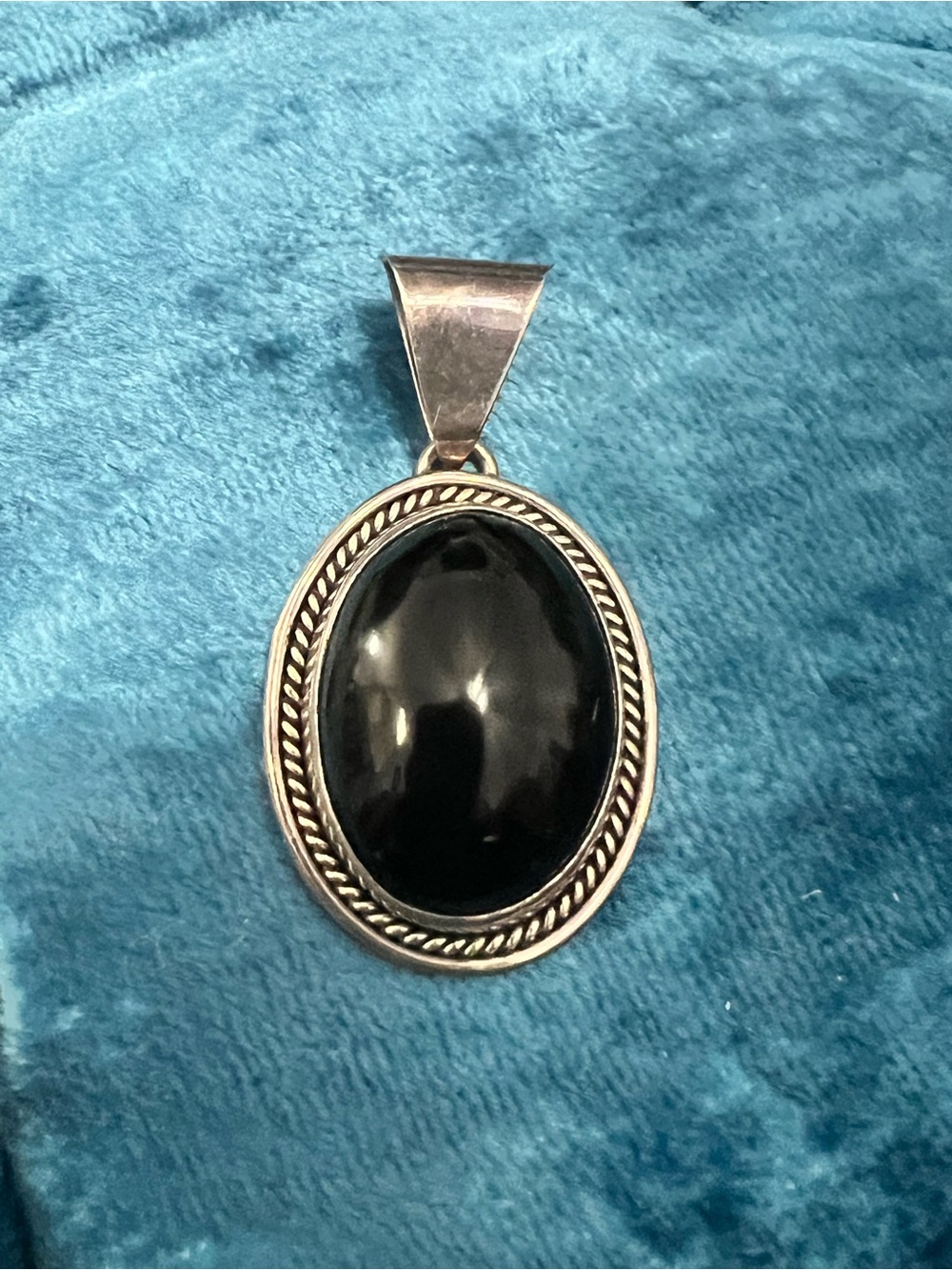 Sterling Silver Black Onyx Oval Pendant - Elegant Women's Necklace Charm